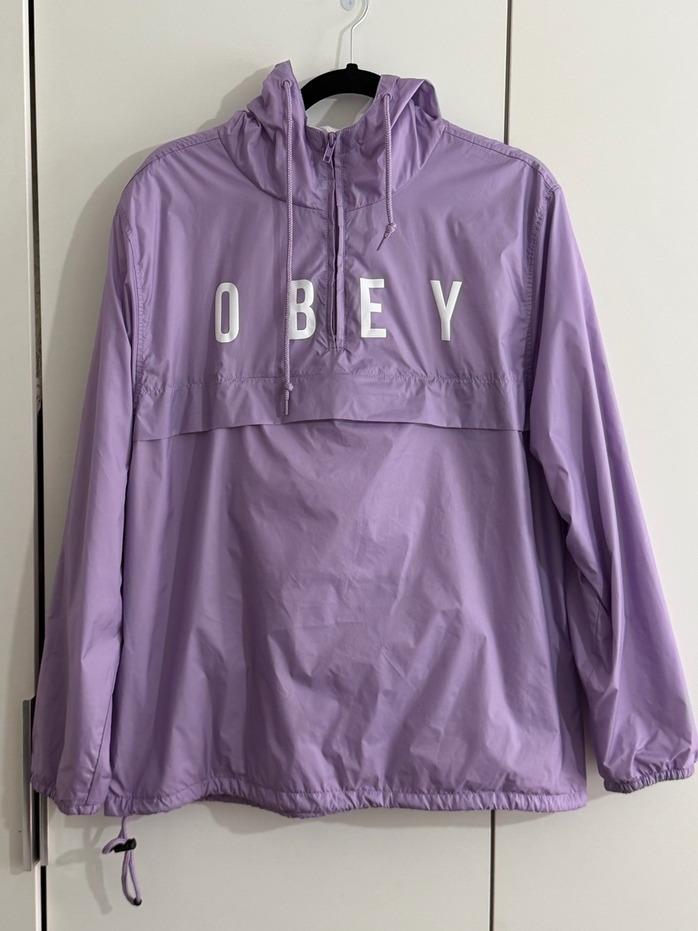 OBEY Anyway Anorak Windbreaker Jacket in Lavender -